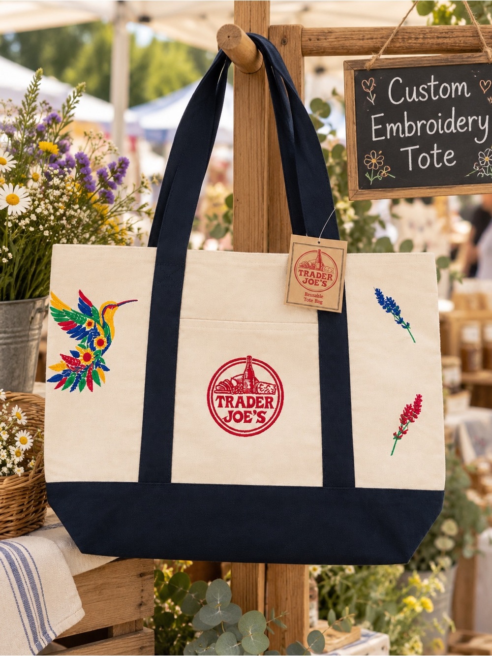 ❤️Trader Joe’s Large Canvas Tote NWT
